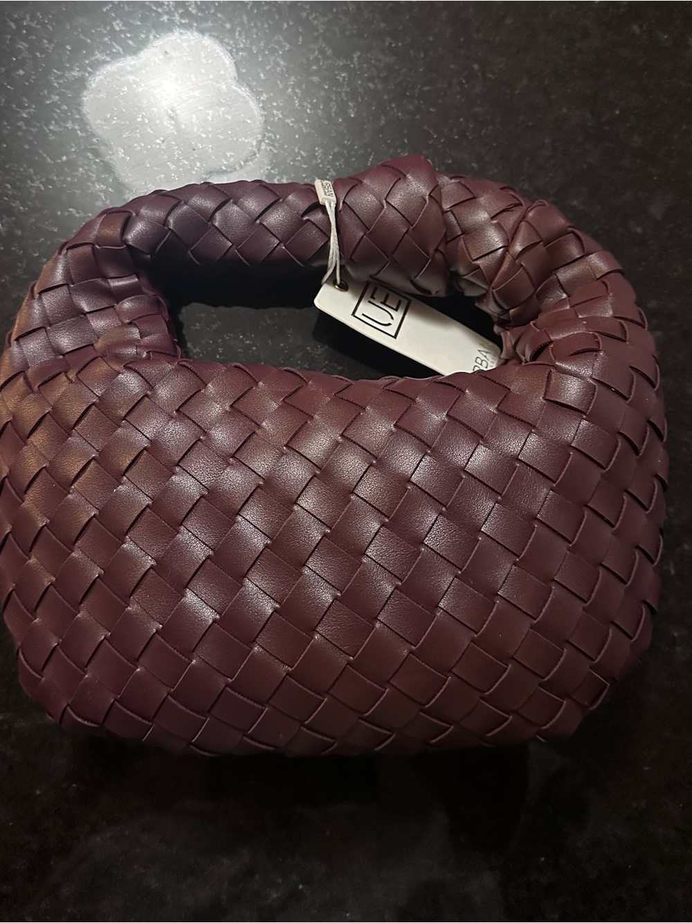 Urban Expressions Woven Top-Handle Bag in Burgundy